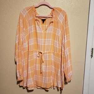 Torrid Tunic Tie Front Size‎ 2X Plaid Plus Size